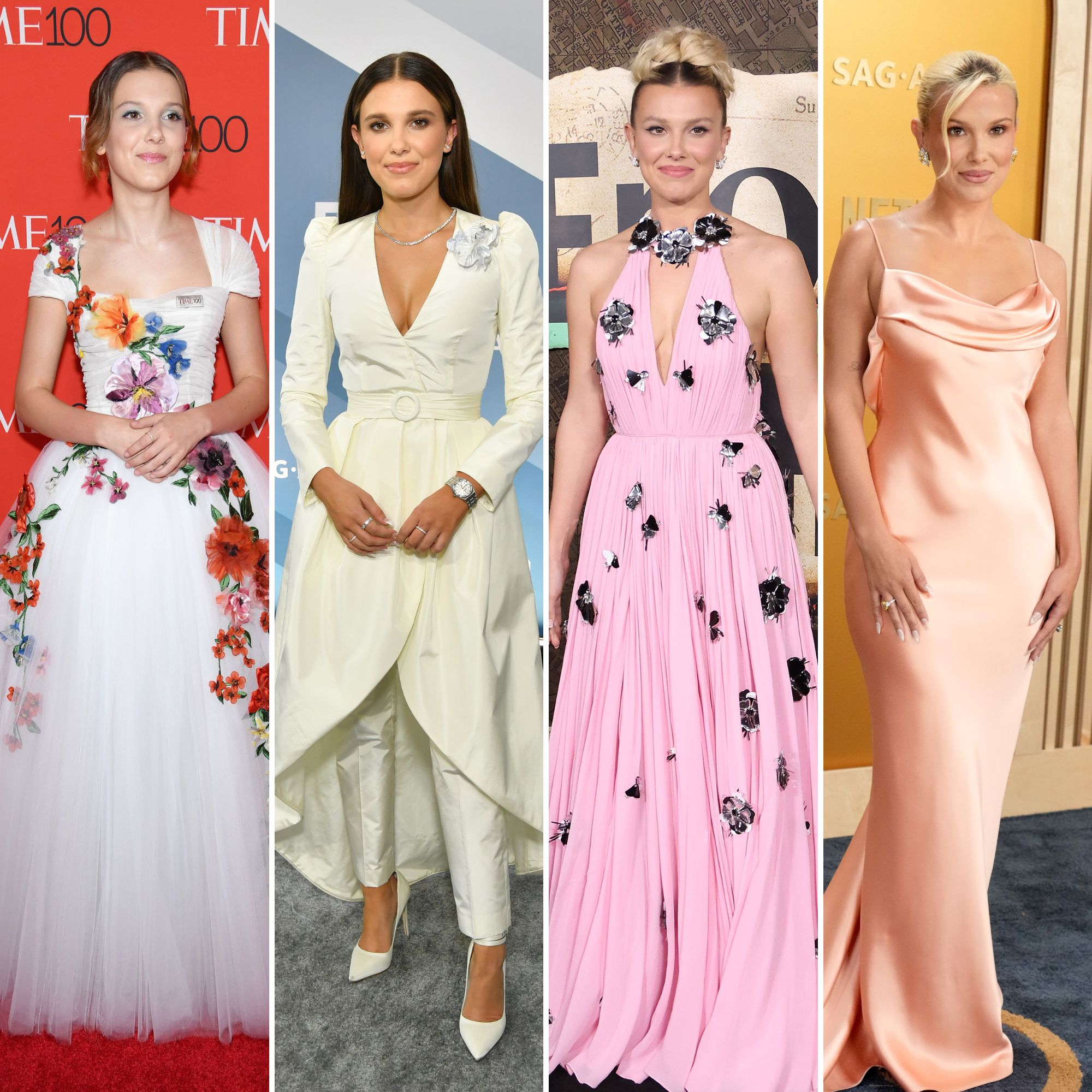 Los Mejores Momentos en la Alfombra Roja de Millie Bobby Brown y su Evolución de Estilo