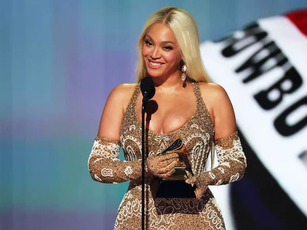 Beyoncé accepted the award for album of the year at the 2025 Grammy Awards