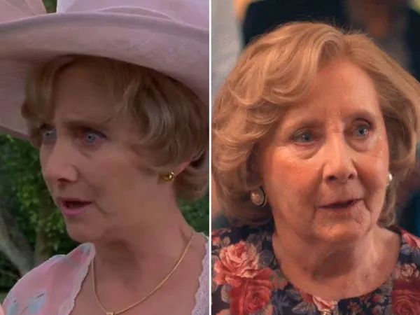 Gemma Jones como Pamela Jones en 2001's 'Bridget Jones's Diary' y 2025's 'Bridget Jones: Mad About The Boy.'